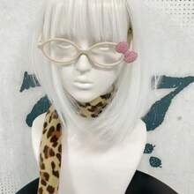Sanrio 1pc Sanrio Fully Rhinestone Glamorous Pink Bow Eyeglasses Frame, Y2K Subculture Harajuku Hot Girl Decoration Photo Glasses, Oval Small Frame For Round Face, Student Girls Decorative Plain Lens Glasses