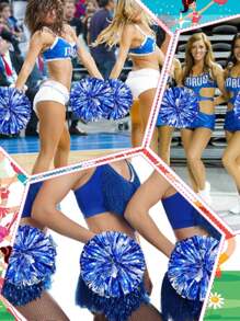 2个/1对啦啦队彩球，色彩鲜艳，加厚加密，带环，更耐用，适用于啦啦队比赛、啦啦队派对、彩球舞会及其他场合。 - 彩色 - 查看 6