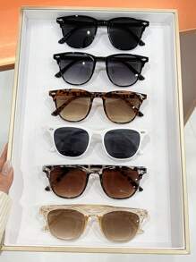 6 件装猫眼时尚眼镜，女士时尚休闲日常佩戴 - 彩色 - 查看 1