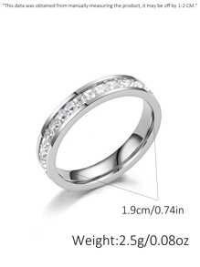 Custom Titanium Steel Full Of Synthetic Oxide Cubic Zirconium Rings, Couple Rings, Men's And Women's Wedding Rings, Girly Ring Jewelry, Suitable For Women's Daily Wear, Personalized Custom Engraving, Name, Date, Anniversary, Stainless Steel Custom Text, Unique And Ideal Gifts - Multicolor - View 20