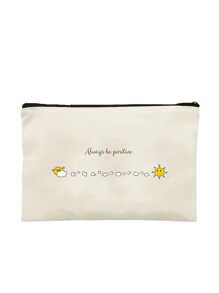 1 chiếc ví đựng tiền xu tùy chỉnh cho nữ, túi đựng đồ trang điểm, túi đựng đồ trang sức, túi đựng, ví cầm tay, đa chức năng, kẻ caro, dễ thương, chữ cái, cụm từ, in tên, nhẹ, quà tặng, độc đáo, tự làm, ngày nhà giáo, halloween - Màu be - Xem 3