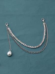 1 件双层包链手提包装饰链蝴蝶/心形/星星钥匙扣装饰吊坠单肩包链带包包配件女士礼物，金属链包吊坠服装/箱包配件 - 彩色 - 查看 7