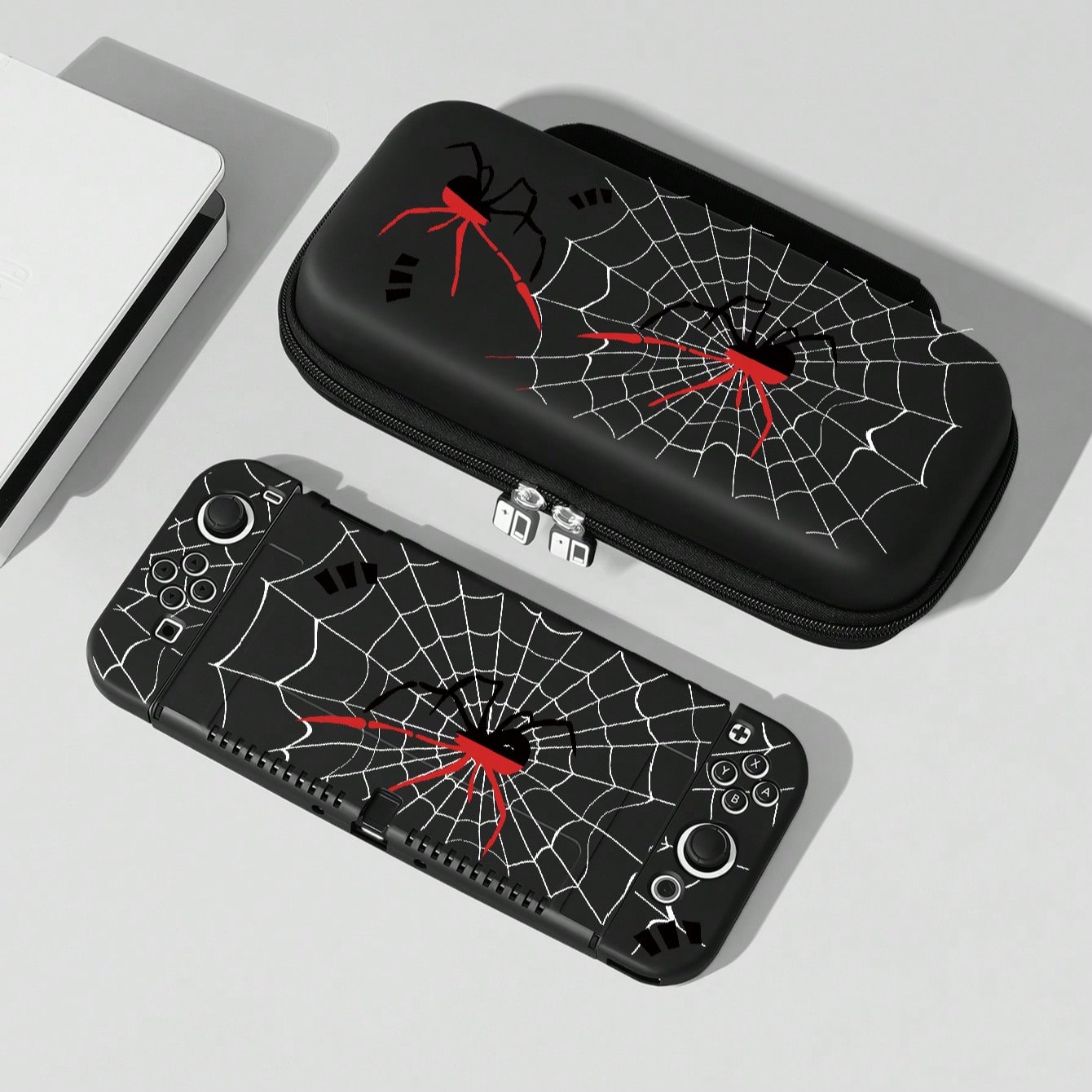 1pc Spider & Spider Web Pattern Protective Case, Compatible With Switch 2/Switch NS/Switch OLED/Lite, Compatible With Switch/Switch 2 Gaming Console Accessories, Protect Your Gaming Device, Best Gift Compatible With Switch Players