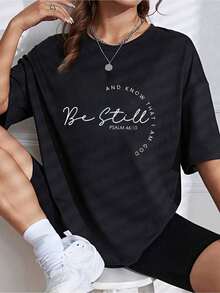 Be Still Faith Religious Jesus Christian Men Women Gift T-Shirt - màu đen - Xem 1