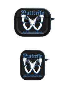 OLISI 蝴蝶幻想蓝牙耳机盒，1 个投影图案时尚休闲斜挎包，教师节、情人节、生日、圣诞节的完美礼物，兼容 Apple Pro/Pro2 防震耳机保护盒，兼容 4 - 黑色 - 查看 5