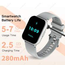 SIMSONLAB Reloj inteligente con pantalla táctil completa de 4,65 cm para mujeres, recordatorio de llamadas, talla grande de 100 modos deportivos, resistente al agua hasta 10 m, batería de 280 mAh, llamada inalámbrica, notificación de mensajes, esfera personalizable, unisex, compatible con iOS y Android, gran regalo para mujeres - Multicolor - Ver 7