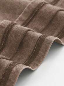 God Will Never Let You Down, Inspirational Quotes, Fashionable And Casual Popular Letter Pattern Printing Boutique 230g Washed Cotton T-Shirt, Men's Summer High-Quality Printed Cotton Retro Fashion Retro Brand Loose, Soft And Comfortable Casual Multi-Color T-Shirt, Suitable For Outdoor Wear In Summer, With A Certain Thickness, Daily Wear And Friend Gifts, Back To School Gifts - Coffee Brown - View 3