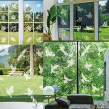 4 sets grote witte kolibrie, vlinder, blad raamstickers, anti-botsing vogel raamstickers, doorschijnende vogelafschrikmiddelen voor deuren, ramen, glas, huis, slaapkamer, lente, winkel, tuindecoratie, kantoor, klaslokaaldecoratie