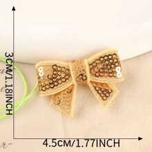 5pcs Bowknot Flower Beaded Sequin Cloth Patches, DIY Decorative Patches For T-Shirts, Clothes, Trousers, Hand-Sewing