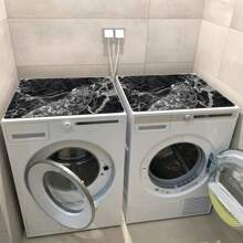 1pc Marble Pattern Washing Machine Dust Cover,Countertop Absorbent Table Mat,Absorbent & Quick-Dry Fridge Mat, Microwave Oven Dust Cover,Soft Diatom Mud Drainage Pad,Non-Slip Super Absorbent And Wear-Resistant Dish-Washing Dry Pad,19.7*23.6 Inch Modern Washing Machine & Dryer Top Cover,Suitable For Laundry Room And Kitchen - White - View 8