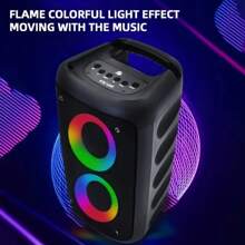 便携式无线户外扬声器，带有酷炫的 RGB 灯，支持 TWS/USB/TF 卡，适合各种户外场景和派对。 - 黑色 - 查看 6