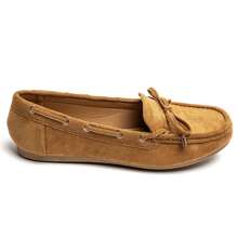 休闲百搭简约纯色平底乐福鞋 - 駝色 - 查看 2