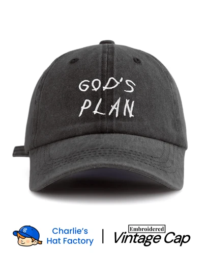 1 件 GOD'S PLAN 刺绣水洗棒球帽，经典休闲时尚复古柔软吸汗带可调节尺寸轻质防晒多功能复古爸爸帽，适合户外运动日常穿着派对度假送给家人和朋友的完美礼物