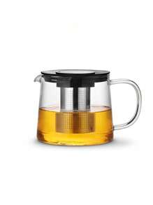 1PC Glass Teapot, Heat Resistant Glass Teapot Suitable For Loose Tea Leaves & Coffee, High Quality Infuser Teapot With Large Capacity Of 600ml, 1000ml Or 1500ml, Transparent Glass Cup, For Outdoor, Camping