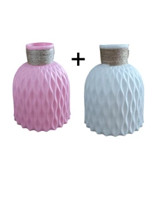 Plastic Wave Pattern Flower Vase For Flower Arrangements, Diy Flower Pot, Ceramic-Like Flower Container, Home Decor Ornament,Home Decor,Flower Vase,Centerpiece,Table Decor Gifts Birthday Graduation Room Decor Glass Vase