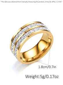 Custom Titanium Steel Full Of Synthetic Oxide Cubic Zirconium Rings, Couple Rings, Men's And Women's Wedding Rings, Girly Ring Jewelry, Suitable For Women's Daily Wear, Personalized Custom Engraving, Name, Date, Anniversary, Stainless Steel Custom Text, Unique And Ideal Gifts - Multicolor - View 26