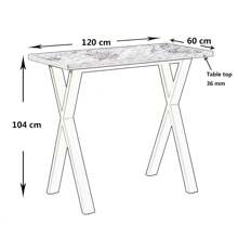 AINPECCA Bar Table Breakfast Counter Table With Metal Legs Industrial Style Coffee Kitchen - Oak - View 2