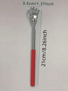 1/2 件不锈钢伸缩式背部抓痒器，配有舒适手柄 - 适合老年人和日常使用