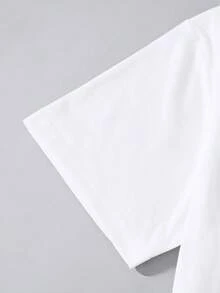 女士休闲短袖圆领 T 恤 - 白色 - 查看 4