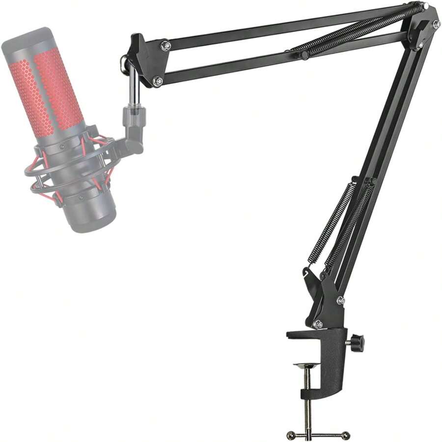 HyperX QuadCast Boom Arm Mic Stand - Boom Mic Arm Desktop Microphone Arm For Blue Y, Snowball, Razer Mic, FIFINE, SM7B And Most Microphone By YOUSHARES - Black Arm - View 1