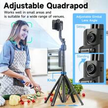AXNEN Auto Face Tracking Tripod For Smartphones, Extendable 3 In 1 Aluminum Bluetooth Selfie Stick, 360° Rotation Phone Tripod With Wireless Remote And Phone Holder, Selfie Stick Tripod For IPhone16/15/14/13/12 Pro, Android Phone, Black