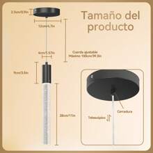 Black 2-Light Pendant Light, 3000K/4000K/6000K LED Bubble Glass Chandeliers