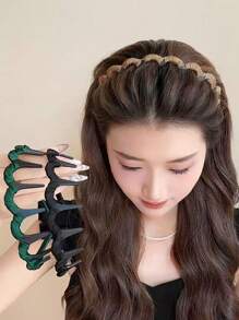 2pcs Women's High Crown Wave Headbands, Non-Slip Hair Clips For Hairstyle Accessories,Hairband,Hair Hoop ,Zig Zag Headband