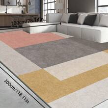 [Crystal Velvet 700g/Sq.M, Retro Printed Bottom, Thickness 5mm] 1pc Living Room Carpet, Bohemian Style Carpet, Solid Color Carpet, Soft Anti-Slip Machine Washable Carpet, Suitable For Indoor & Outdoor Living Room, Bedroom, Kitchen, Office, Home Decor Carpet, Traditional Office Chair Carpet Back To School