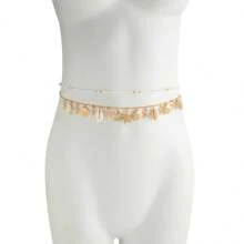 2pcs/Set Women Scallop & Starfish Pendant Waist Chain - Gold - View 5
