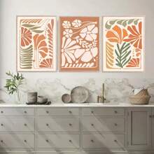 3PCS Flower Wall Arts Canvas Printi Schilderij - Frameloze Olieverfschilderij Poster, Botanische Kunst Olieverfschilderij Poster, Slaapkamer Muurkunst, Woonkamer Muurdecoratie, Eetkamer Muurdecoratie, Keuken Decoratief, Studeerkamer, Gang, Slaapzaal Decoratie, Ideaal Cadeau Voor Vrienden, Muurkunst, Muurdecoratie, Huisdecoratie, Kamerdecoratie Canvas Schilderij, Posters,