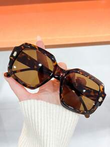 1 Pc Geometric Polygon Design Casual PC (Polycarbonate) Women Fashion Eyeglasses, Versatile For Daily, Party, Travel