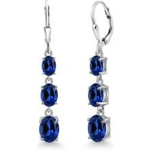 YISHEN 3-Stone Leverback Drop Dangle Earrings For Women | 925 Sterling Silver | Gemstone Birthstone | Oval 8X6MM 7X5MM And 6X4MM | Fine Jewelry Gifts For Her Mom Women Wife - Multicolor - View 1