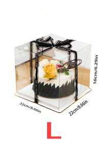 1件生日蛋糕盒透明蛋糕盒烘焙包装盒蛋糕盒/不含丝带（使用前请撕掉保护膜）