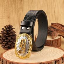 Sunflower Edge Horse Head Cowboy Style 3.7cm Width West Horsehead Belt Buckle, Smooth Circle Hole Pattern Print, Fashionable - Multicolor - View 6