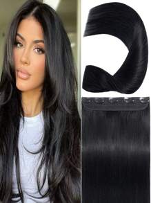 Clip In Human Hair Extensions Clip In Hair Extensons Real Human Hair One Piece Hair Standard Weft Straight Soft Natural Color Brazilan Remy Human Hair With 5 Clips