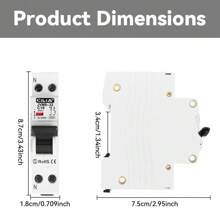 CILIA Interruttore automatico in miniatura 1/2/4 pezzi - DPN 1P+N 220 V, 4,5 kA 30 mA, 1 modulo (C6/10/20/25/32)