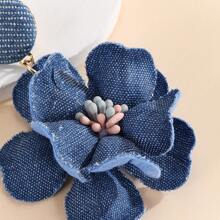 1 Pair Vintage Fabric Camellia Elegant Daily Commute Earrings