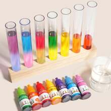 Kit de experimento científico miniatura para niños de mezcla de pigmentos de color, kit de teñido de color primario, juguete educativo preescolar - Multicolor - Ver 9