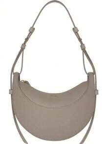 Niche Design Poleno Crescent Bag New Genuine Leather High-End Underarm Bag Single Shoulder Crossbody Saddle Bag Ladies Crescent Bag, PU Leather Crescent Bag, Single Shoulder Crossbody Bag Wallet Handbag Casual Dumpling Bag - Xám - Xem 5