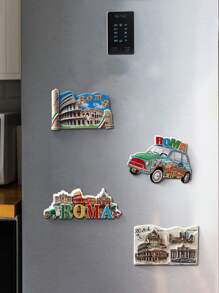 1 件罗马旅游纪念品冰箱贴，3D 浮雕磁贴，地标卡通立体磁贴