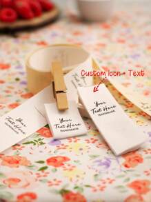 20*60mm 50pcs With Logo Or Text Sewing Accessories Label,Tags For Knitted Things,Custom, Handmade Label,Gift Tags,Art Activities For Children