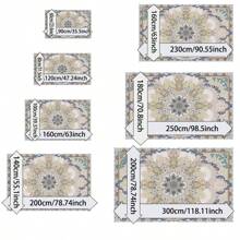 1pc Nordic Fairisle Pattern Crystal Velvet Area Rug, 700g/㎡ With Dotted Non-Slip Backing, 5mm Thickness, Machine Washable Fade-Resistant Carpet Suitable For Holidays And Any Spaces Including Hotel, Office, Sofa, Bedside, Kitchen, Laundry, Hallway, Porch, Stairs, Entryway Mother's Day