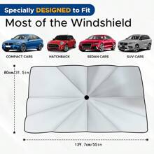 Car Accessories Car Windshield Sun Shade Umbrella, Reflects UV Rays And Protects Dashboard From Sun, Foldable Car Shade Front Windshield, Suitable For Various Vehicle Models SUV, Off-Road Vehicle, Truck, Truck, For (55x31 Inches)