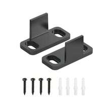 1 Set Of 2 Items Black Floor Track Sliding Barn Door Hardware Bypass Door Track + Bumper, Barn Door Hanging Rail Hardware Accessories, No Need Groove Floor