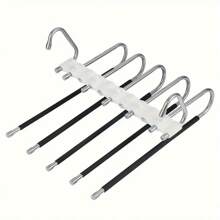 1/3/5/10 Pieces, Multifunctional Five-Layer Pants Hanger, Anti-Slip, Multi-Layer Clothing Store Wardrobe Hanger, Scarf Storage Hanger, Store Display Pants Hanger, Metal Anti-Slip Design Hanger, Foldable Use, Bedroom Accessories Home Storage Hanger