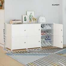 多层简易鞋架经济型家用/宿舍鞋子收纳柜容量大节省空间防尘入口鞋子收纳架 - 白色 - 查看 1