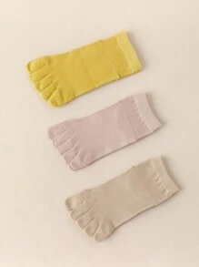 1/3 双春夏女士袜子。透气分趾袜，糖果色女士分趾袜，秋季 - 彩色 - 查看 17