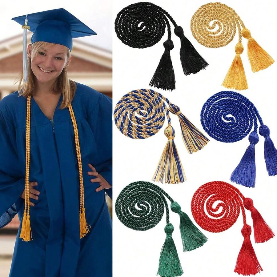 1pc Graduation Honor Cords Tassels Cord Polyester Yarn Honor Cord For Bachelor Gown For Graduation Students - Multicolor - View 1