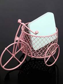 1pc Pink Iron Tricycle Candy Basket Cosmetic Storage Rack Wedding Wedding Candy Box Creative Wedding Gift Ornaments - Pink - View 5