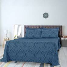 Lux Decor 6-Piece Paisley Bed Sheets High GSM Brushed Microfiber Sheets - Elevate Your Sleep Experience With 16-Inch-Deep Pocket Bedding Sheets & Pillowcases- Back To School- Graduation Gift- All Sizes Available-, Valentine's Day Bedroom, Spring Bedding Refresh, Guest Room Essentials, Dorm Room Bedding, Premium Bed Linens, Easy Care Sheets, Hypoallergenic Fabric, Year-Round Comfort, Master Bedroom Update, Matching Bedding Set, Hotel Quality Linens - Màu xanh hải quân - Xem 4